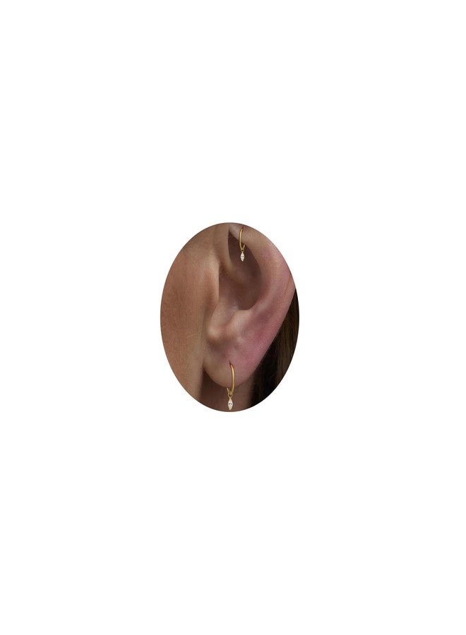 NONTAI Dangle Huggie Hoops Titanium,16G Rook Piercing Jewelry Gold Cartilage Helix Earring Conch Daith Earrings - Image 1